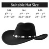 Lanzom Women Men Felt Wide Brim Western Cowboy Hats Belt