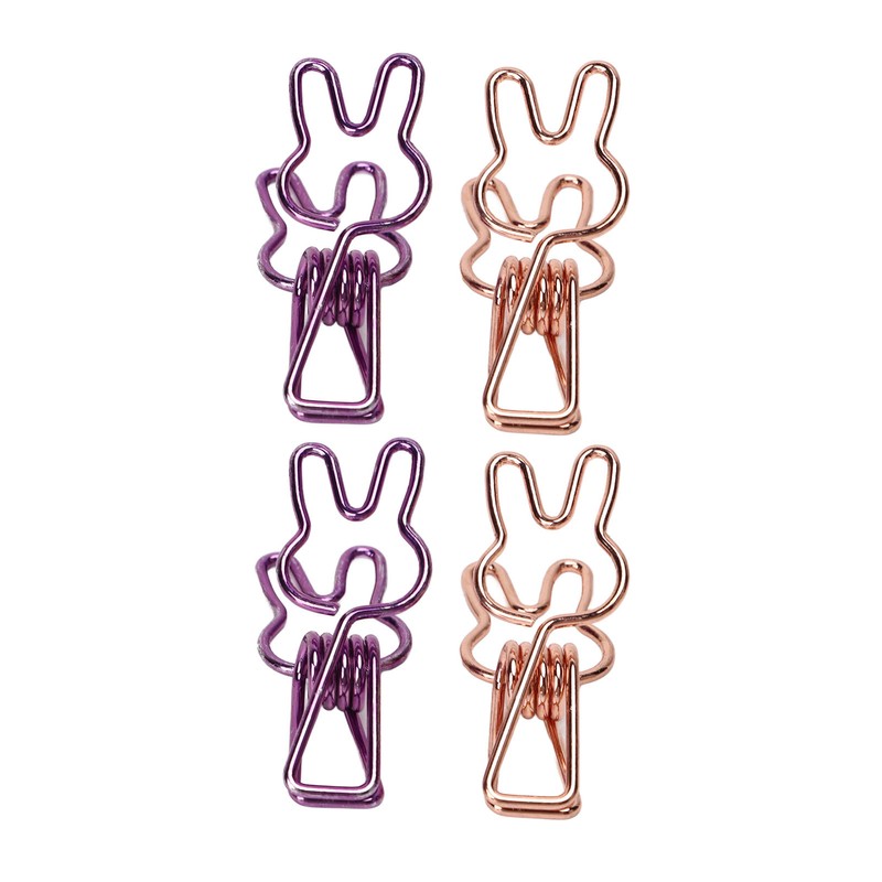 100Pcs Bunny Binder Clips Hollow Out Strong Clamping Sturdy Metal