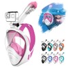 HINATAA 180°Full Face Snorkel Mask,Double Floating Ball Design Anti-Leak Free