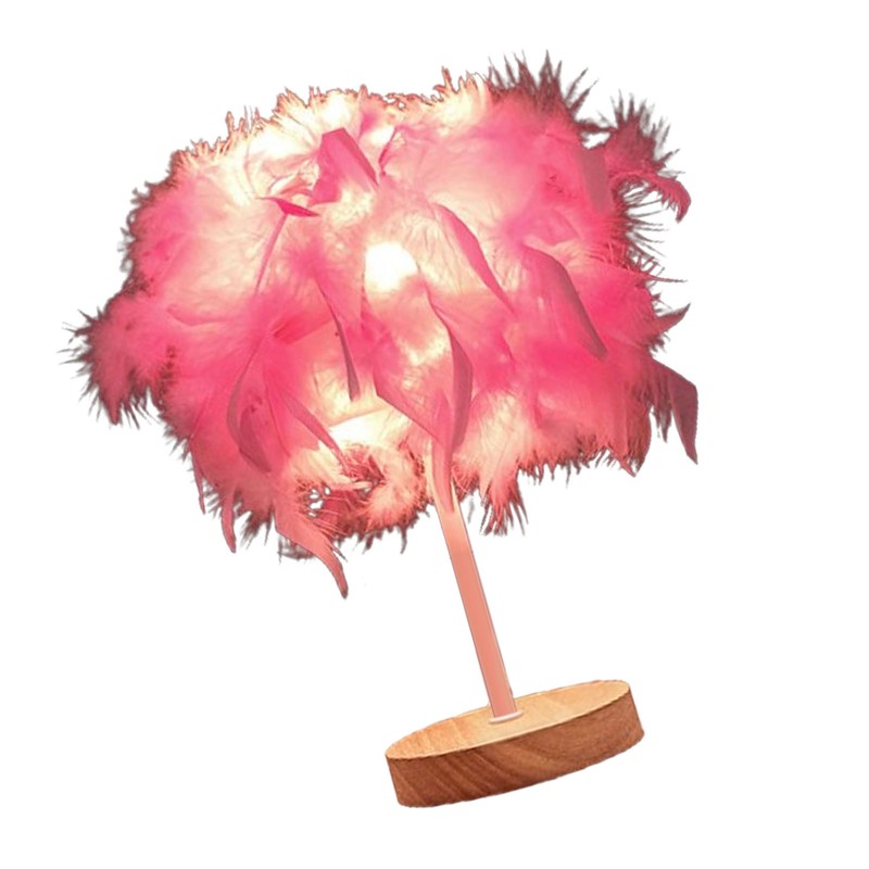 Feather Table Lamp Light Luxury Bedside Lamp Night Light for