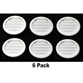 2.5" Round Plastic Louver Soffit Air Vent Reptile Screen Grille Cover (6, White)