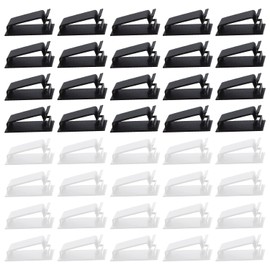 SYEYCW 40 Stück Kabel Organizer, Selbstklebende Kabel-Clips, Kabelhalter Selbstklebend, Kabelmanagement Selbstklebende, Kabel Clips für TV, PC, Laptop, Ethernet Kabel, Schreibtisch, Heim, Büro