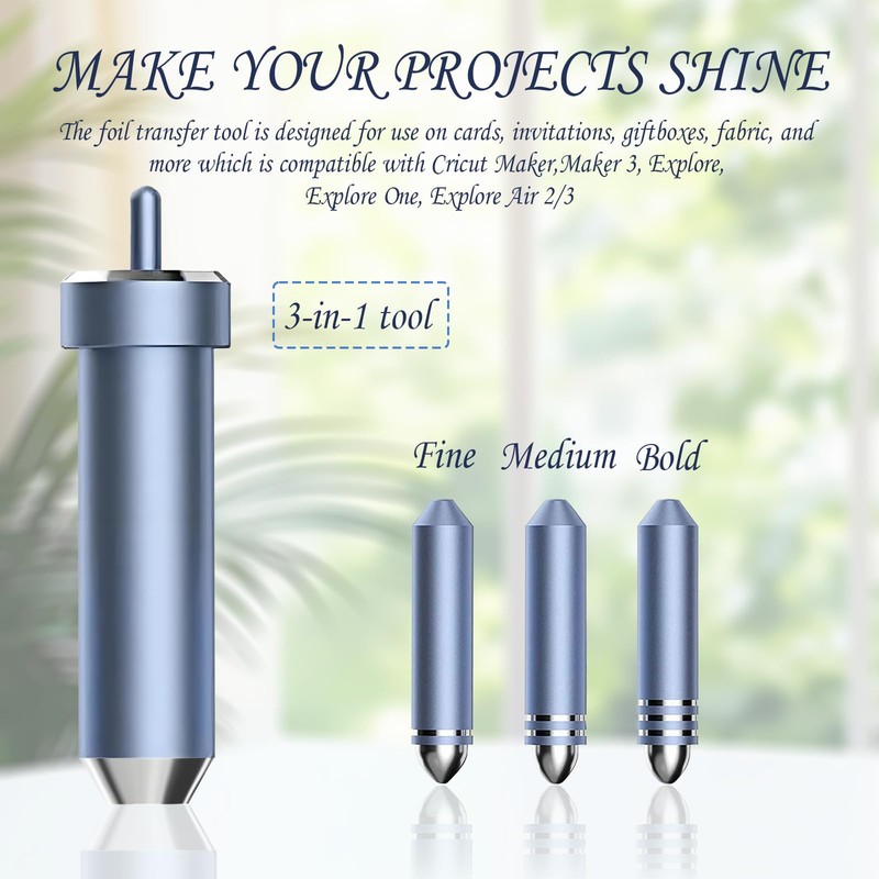 4Pcs Foil Transfer Kit, 3 in 1 Foil Transfer Tool