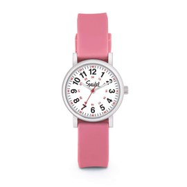 Speidel Scrub Petite Watch Made for Doctors, Nurses, EMT, Surgeons and Students w/Red Second Hand in Pink