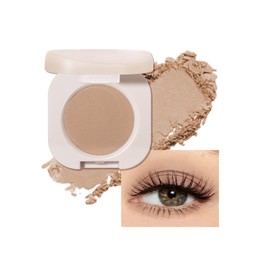 Matte Single Eyeshadow Palette,Nude Light Brown Smooth Ultra-Fine Eye Shadow Powder for Old Women,Monochrome Neutral Blendable High Pigment for Eyeshadow&Brows,Natural Longlasting Korean Eye Makeup-06