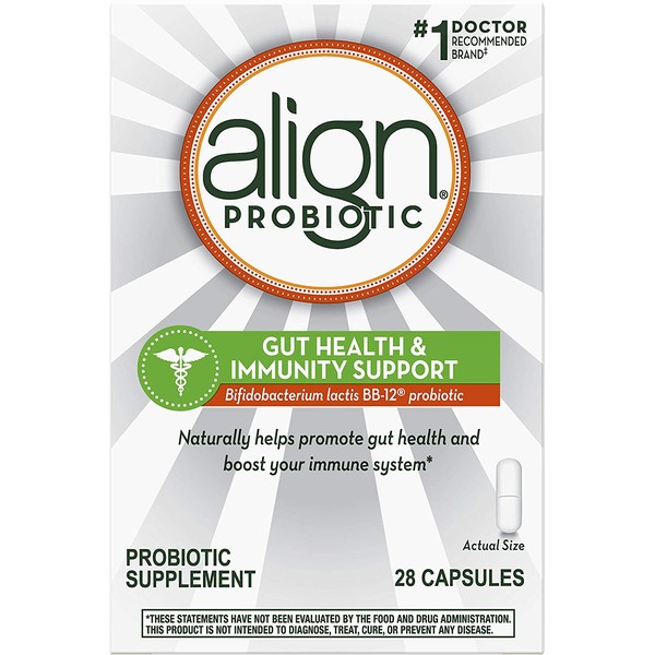 Align Probiotic, Gut Health & Immunity Support, #1 Doctor Recommended Brand, Free of Gluten, Promotes Gut Health & Boosts Immune System, 28 Capsules