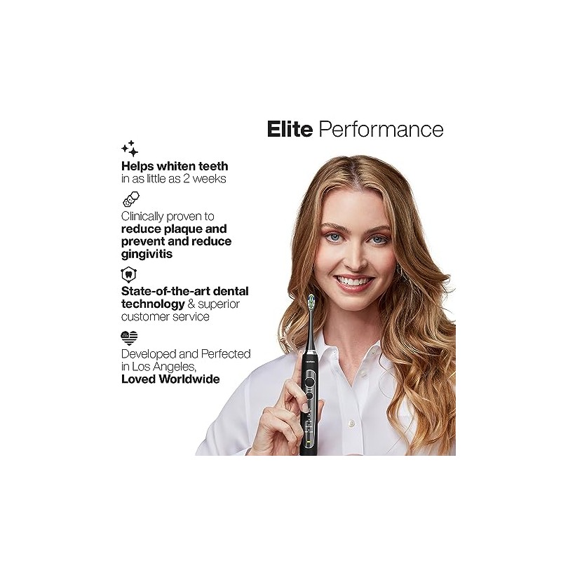 Aquasonic Elite Cepillo de dientes ultra blanqueador – Cepillo de