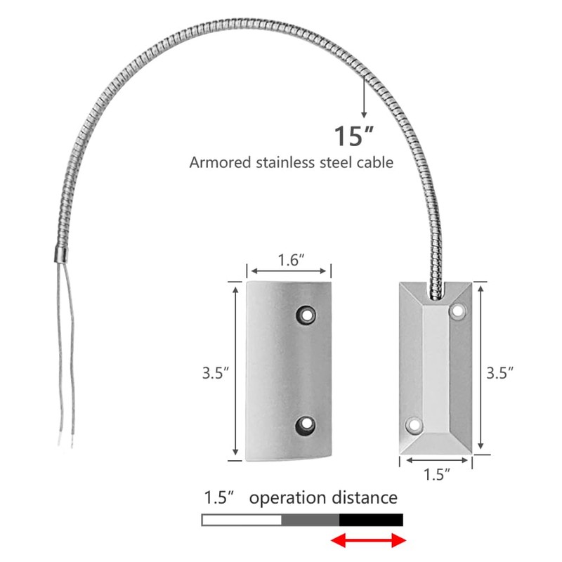 Overhead Wired Garage Door Contacts Magnetic Switch for Roller Shutter