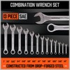 HORUSDY 26-Piece Durable Combination Wrench Set with Roll-up Pouch, Open