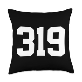 Area Code Closet 319 Area Code Iowa Cedar Rapids Waterloo Burlington Throw Pillow, 18x18, Multicolor