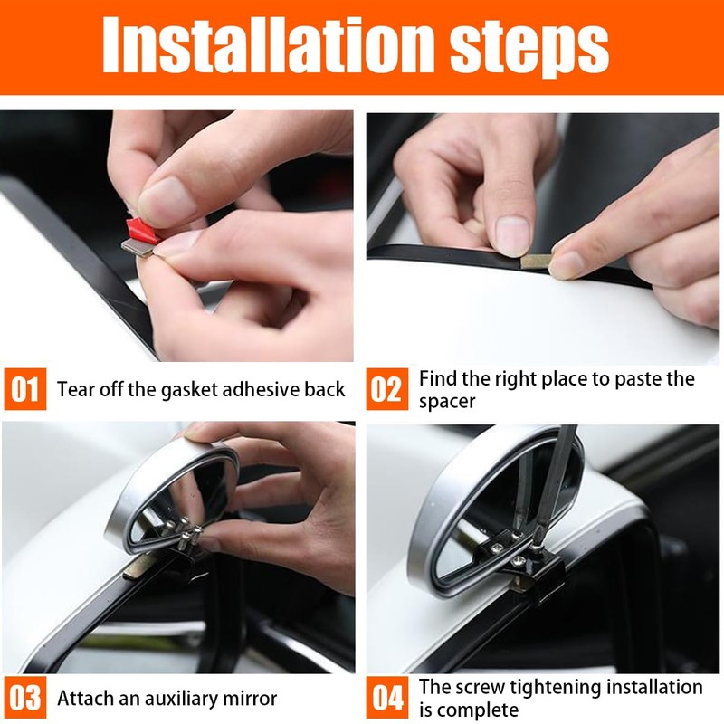 BESULEN Blind Spot Mirror for Car, HD Glass Adjustable Convex
