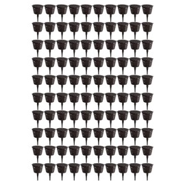 GLOGLOW 100PCS Bonsai Fertilizer Cups, Plastic Fertilizer Mesh Basket with Lid, Planting Fertilizer Net Pot, Garden Nutrition Box Tools for Succulents and Orchids (Small Size with Lid)