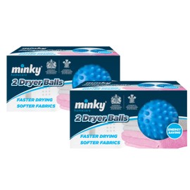 Minky Dryer Balls, Pack of 2 Blue Laundry Balls for Tumble Dryer, Reusable Laundry Balls, Tumble Dryer Balls for Quick Drying Time, Eco Friendly Softener Balls (Pack of 4)