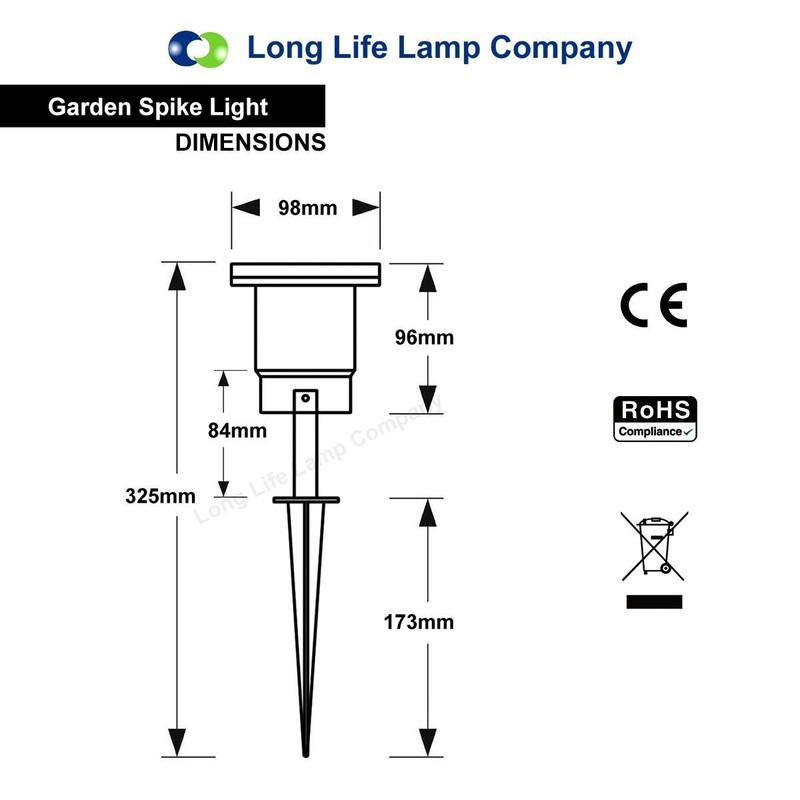 Long Life Lamp Company 3 x GU10 Outdoor Garden Spike