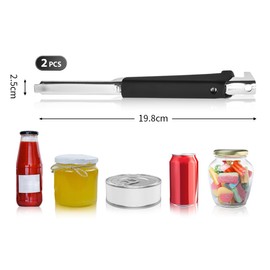 Bottle Opener for Seniors, Effortless Arthritis Jar Opener, Adjustable Can Opener, Effortless Arthritis Jar Opener (2, Black)