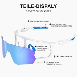 suoso Sports Sunglasses for Youth: UV400 Protection Sun Glasses for men Womens Wrap Around Goggles for Baseball Cycling