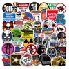 50 pcs Hard Hat Stickers and Decals Funny Toolbox Warning