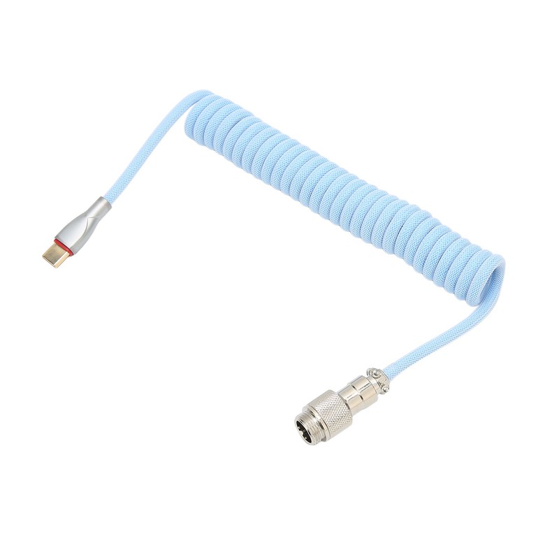 Mechanical Keyboard Cable Double Sleeve Custom Coiled with Detachable Metal