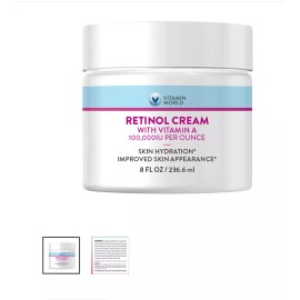 Vitamin World Retinol Cream with vitamin  A  skin hydration , skin app. 8fl oz