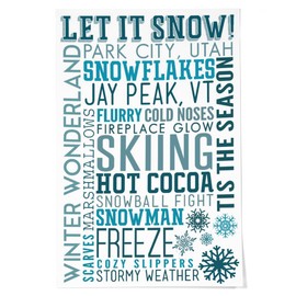Lantern Press 24x36 Inch Giclee Print, Park City, Utah, Let it Snow, Christmas Typography