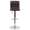 Pemberly Row 25" to 33" Striped Bar Stool in Brown