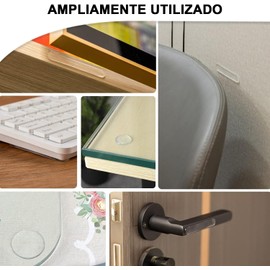 22 Protectores de Pared de Silicona, Topes de Puerta Adhesivos 12 redondos + 10 rectangulares. Amortiguan golpes, reducen ruido, reutilizables. Para pomos, muebles y protección infantil