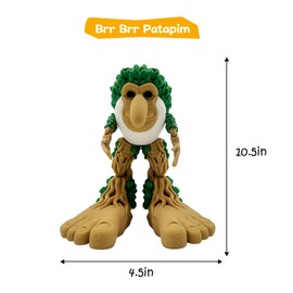 Sarcidery Italian Brainrot Action Figure, Poseable Meme Toy, Collectible Italian Brain Rot Characters, Brainrot Toys, Funny Gift for Fans & Kids (BRR BRR Patapim)