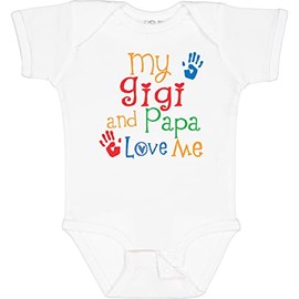 inktastic Gigi and Papa Love Me - Body para bebé, 0020 White, 6 meses