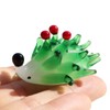 Crrezhai Hand-Blown Glass Hedgehog Decor: Handmade Crystal Animal Statue Room
