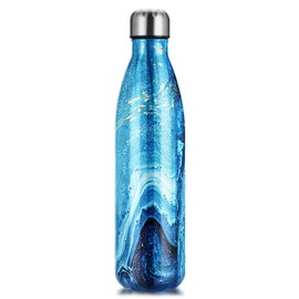 Stainless Steel Water Bottle, Vacuum Insulated Water Bottle, Premium Thermos Flask, Insulated Flask, 24 Hours Cold and 12 Hours Hot for Sports, Fitness, Bike, Yoga, Outdoor, Camping (Universe Blue,