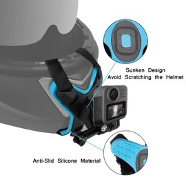 ChromLives Helmet Mount for Gopro, Updated Motorcycle Helmet Chin Strap Mount for Gopro Hero 11 10 9 8 7 6 5 4 3, Xiaomi Yi and More Action Cameras