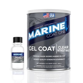 Marine Coat One Gel Coat - ISO/NPG Clear Gel Coat Without Wax with MEKP Catalyst (1 Quart)