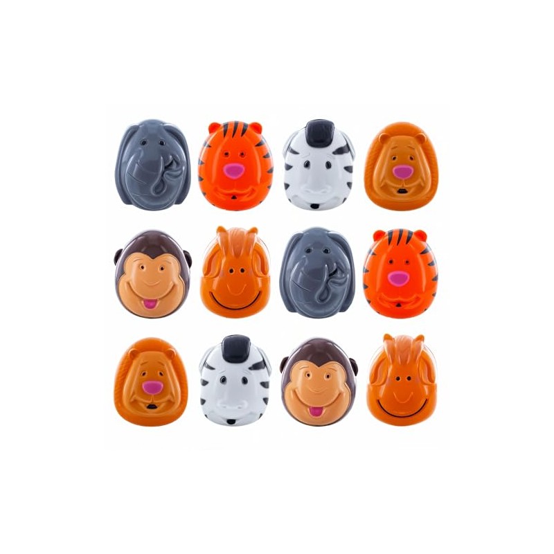 BestPysanky Set of 12 Animals Plastic Easter Eggs- Tiger, Zebra,