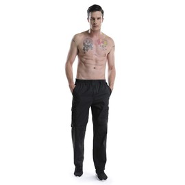 Mesinsefra Men's Full Elastic Waist Cargo Pants Loose Fit Lightweight Workwear Pull On Trousers Black Tag L-US 32