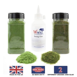 War World Scenics Static Grass Fibers Forest Set - Model Railway Model Building Model Basing Kit Diorama Tabletop Basing Kit Terrain Landscaping Landscape Scattered Grass Terrain Construction