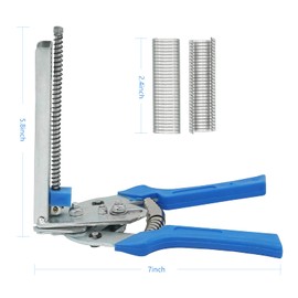 BREUAILY Type M Nail Ring Pliers with 1200 M Nails Rapid Fence Pliers with Plastic Handle Wire Fastening Pliers Fence Clips Fence Maintenance Welding Hand Tool