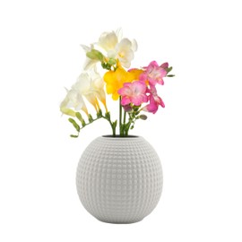 Point-Virgule Small Vase, Decorative Living Room, Beautiful, Ceramic, Light Grey, 14 x 13 cm