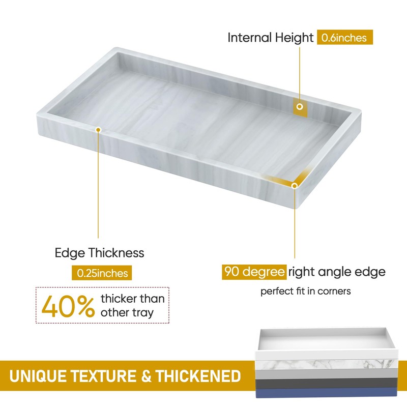 Silicone Bathroom Tray,Shatterproof Silicone Tray for Bathroom Counter,Small Vanity Tray