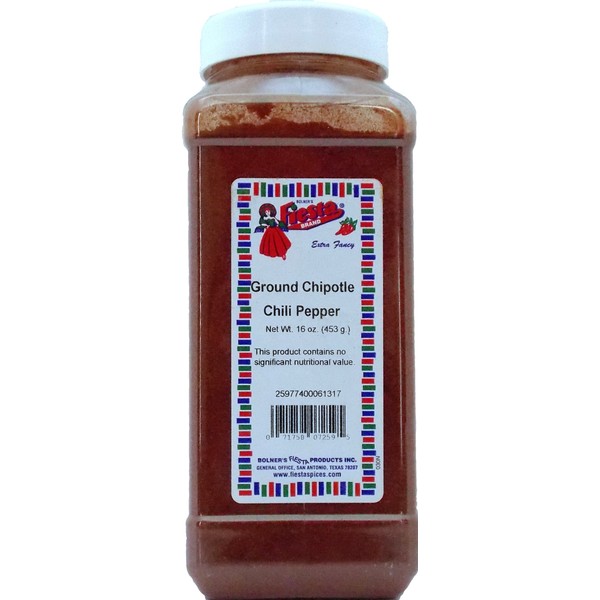 Bolner's Fiesta Extra Fancy Ground Chipotle Chili Pepper, 16 Ounces