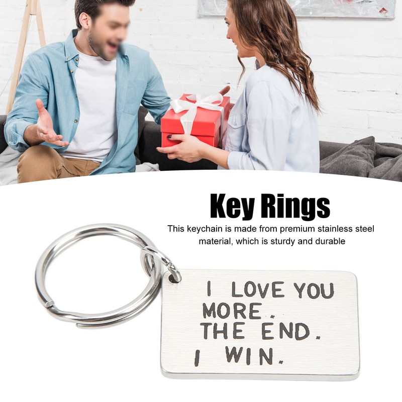 Birthday Keychain Stainless Steel I Love You More The End