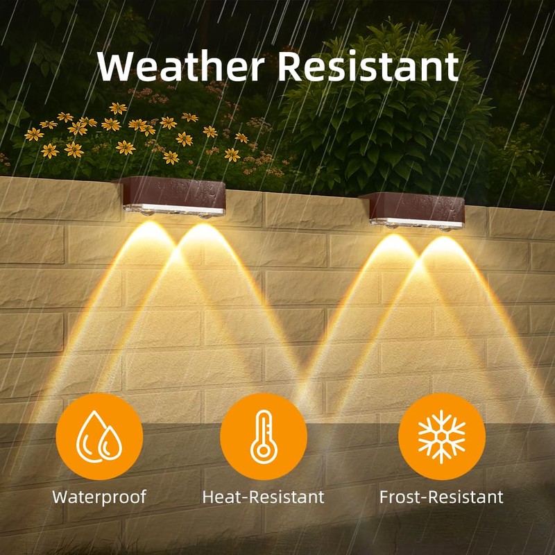 Peasur Solar Fence Lights Outdoor, 8 Pack Step Light Solar