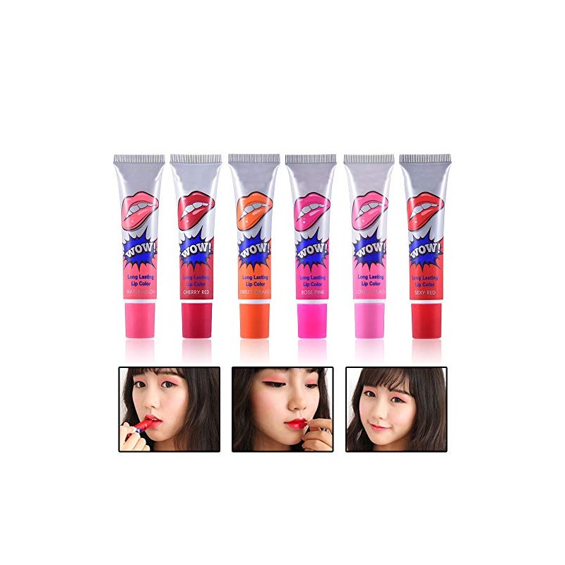WOW! 6 pcs/Set Peel Off Lip Gloss Mask Multicolor Lip