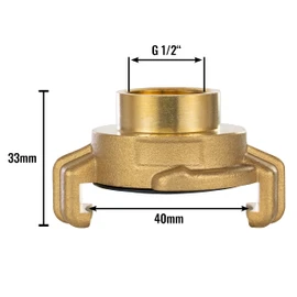 Poppstar Brass Quick Coupling 1/2 Inch Internal Thread (System Geka Coupling 1/2 Inch Thread)