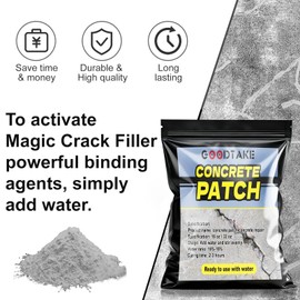 GOODTAKE Concrete Repair - Permanent Crack & Hole Filler for Driveways, Sidewalks & Foundations | Heavy-Duty Patching Compound | Easy to Use & Durable Indoor Outdoor Solution (16 oz)