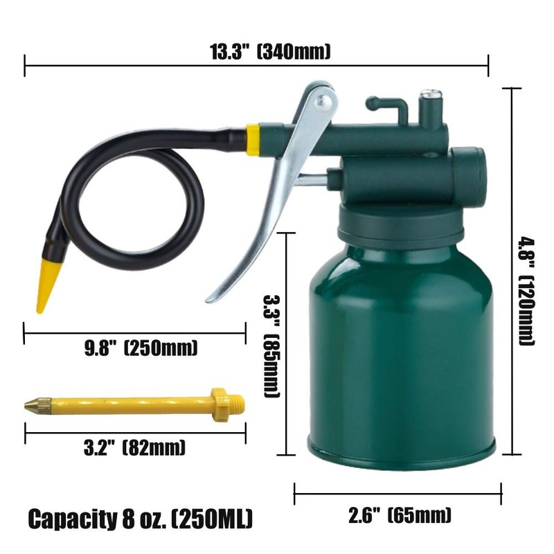 2 Sets Green Metal Oil Can with 3 Spouts-9 in.