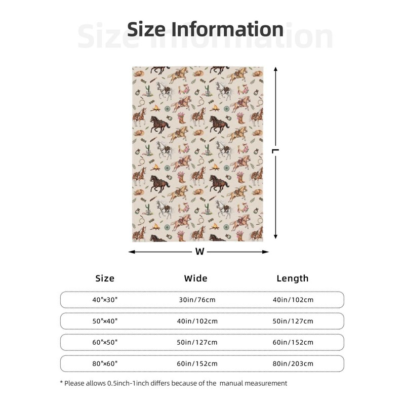 Nmbvcxz Horses Fleece Blanket 50"x40"