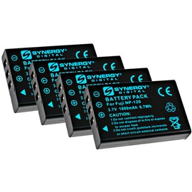 Synergy Digital Digital Camera Batteries, Compatible with Hahnel HL-120 Digital Camera Batteries (li-ion, 3.7V, 1800 mAh), Set of 4