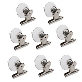 Suction-Cup Clip, JZMYXA Plastic Round Suction Cup Clip Advertising Pop Display Holder Stand Clamp Set of 8