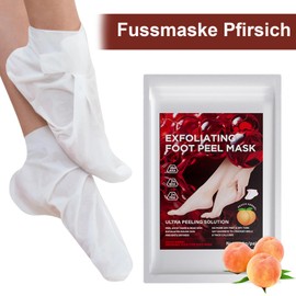4 Pairs Foot Mask - Callus Socks, Foot Mask Peach for Foot Care, Callus Remover Socks, Extreme Callus Removal Foot Exfoliating Mask, Foot Care Anti Callus Socks for Christmas Gifts
