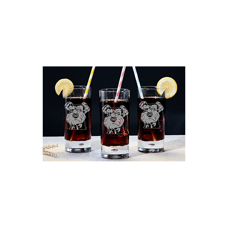 personalisedstore.co.uk Miniature Schnauzer Engraved Highball Drinking Glass